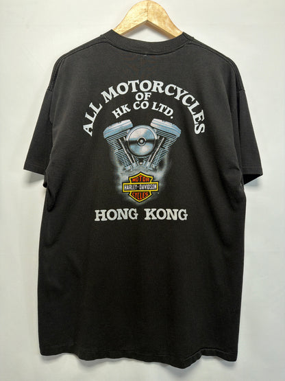 1989 3D Emblem Harley Davidson Hong Kong T-Shirt