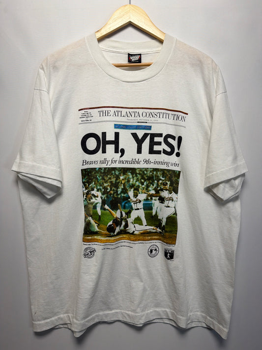 1992 Atlanta Braves Atlanta Constitution Newspaper T-Shirt