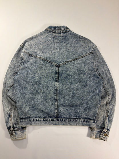 Vintage Acid Wash Blue Zone Denim Jacket