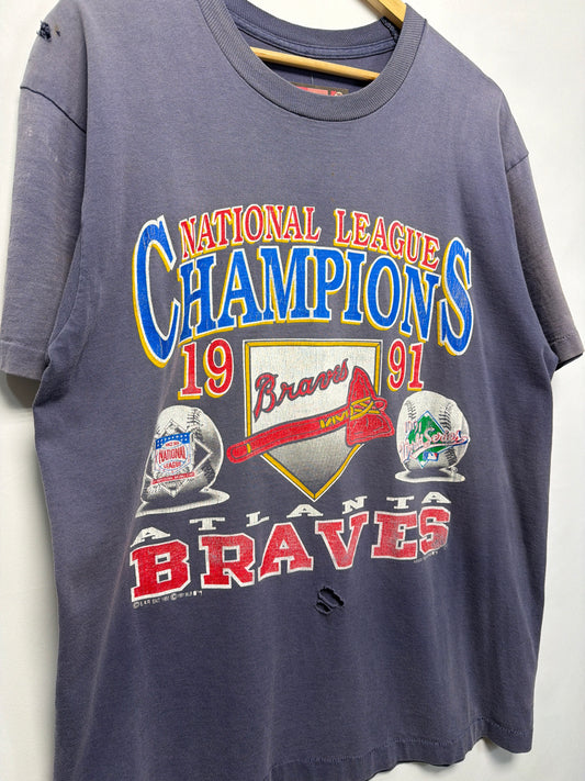 1991 Atlanta Braves NL Champions Faded T-Shirt