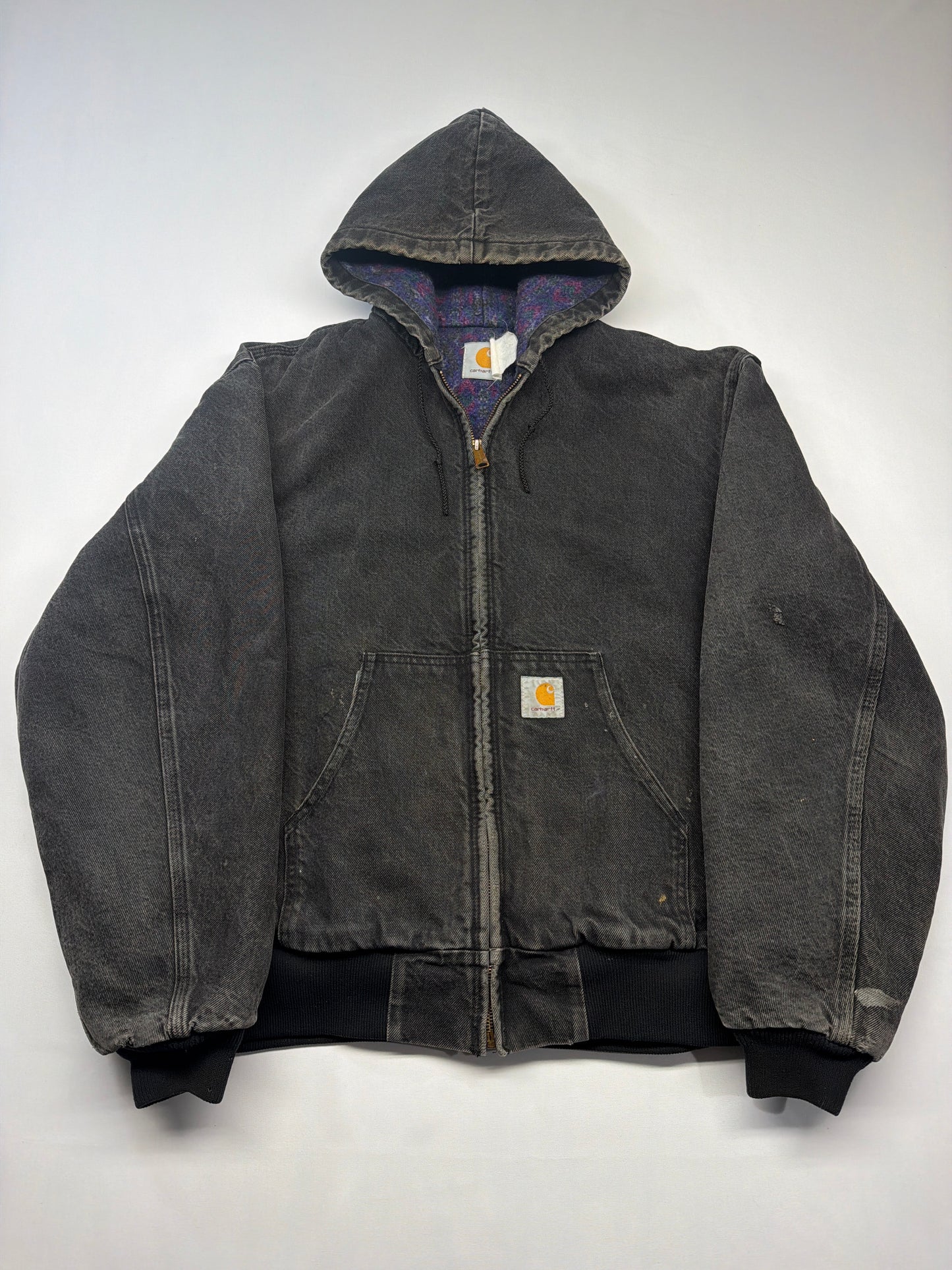 Vintage Black Carhartt JB6865 Aztec Lined Jacket