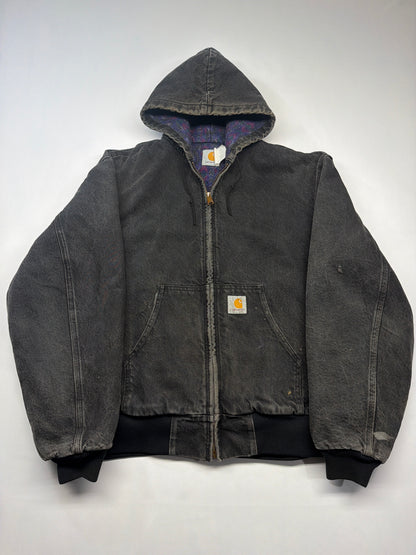 Vintage Black Carhartt JB6865 Aztec Lined Jacket