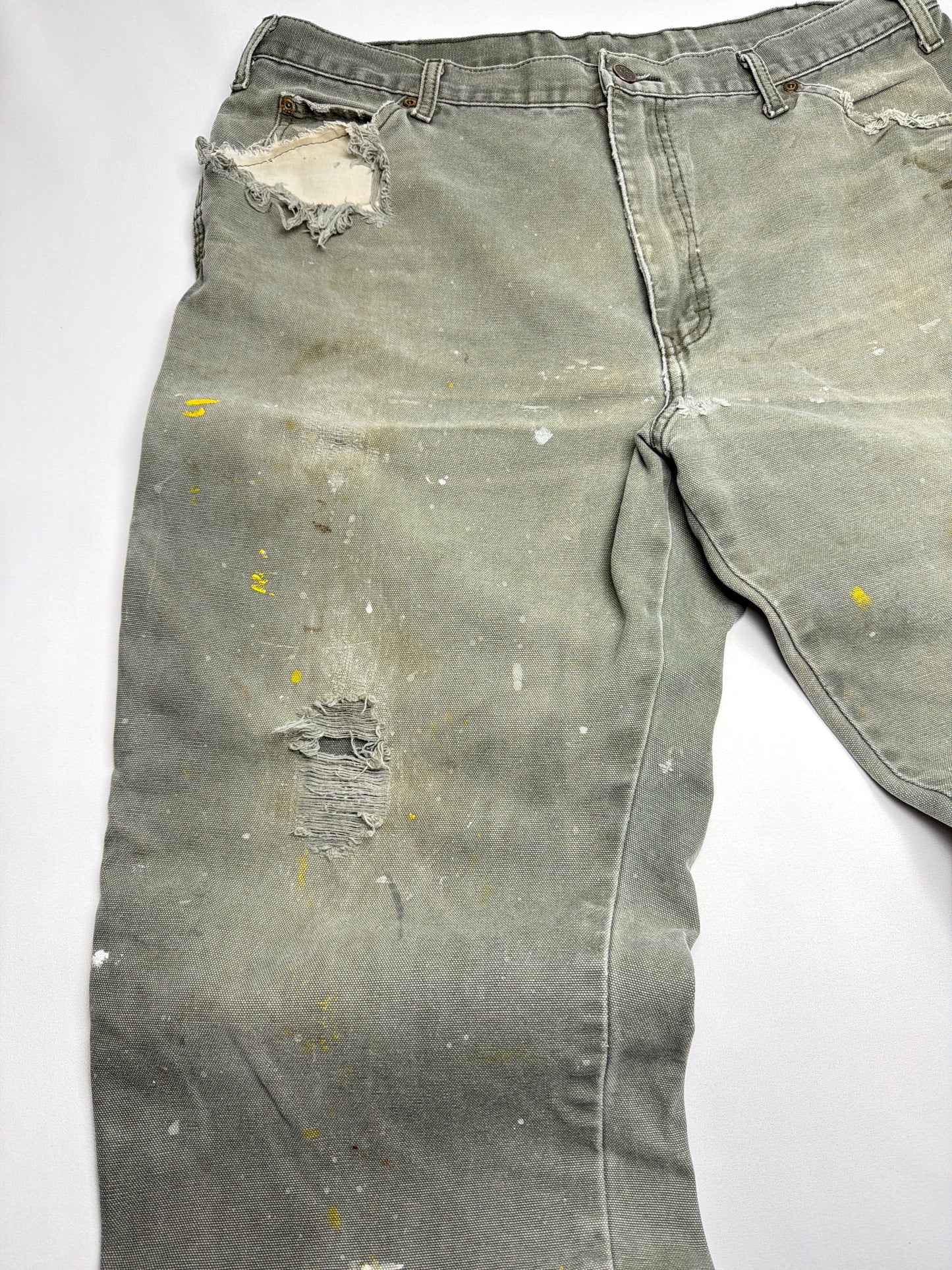 Vintage Distressed Thrashed Green Dickies Work Pants