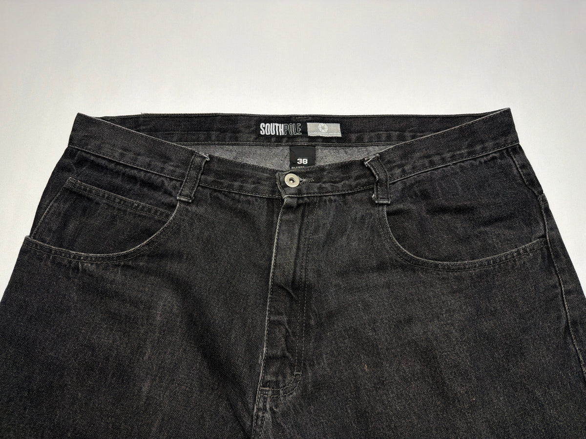 Vintage SouthPole Black Silver Tab Baggy Shorts