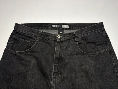 Vintage SouthPole Black Silver Tab Baggy Shorts