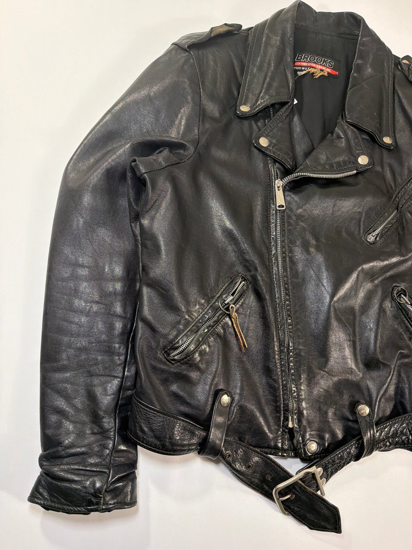 Vintage Brooks Leather Biker Jacket