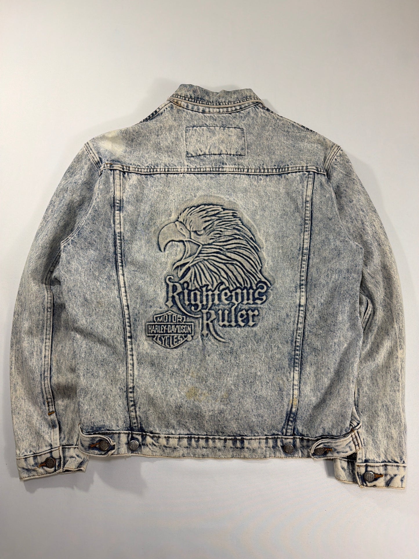 Vintage Harley Davidson Righteous Ruler Denim Jacket