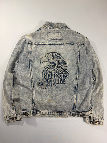 Vintage Harley Davidson Righteous Ruler Denim Jacket