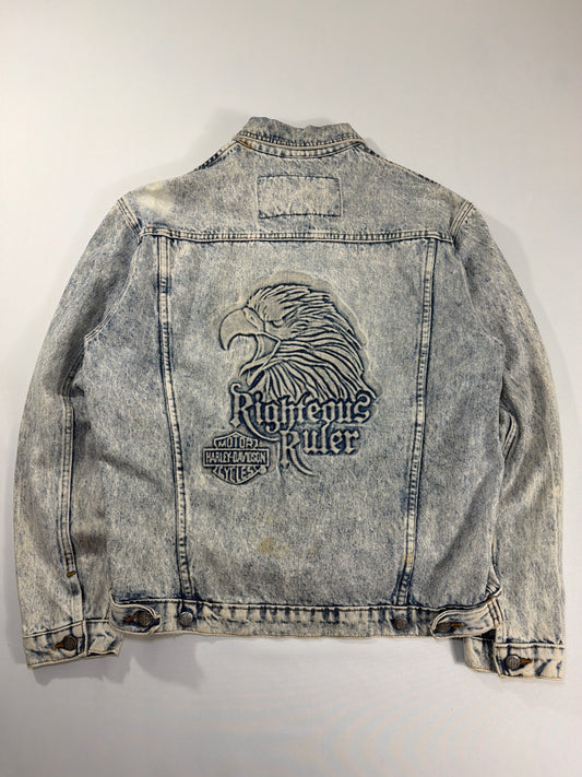 Vintage Harley Davidson Righteous Ruler Denim Jacket
