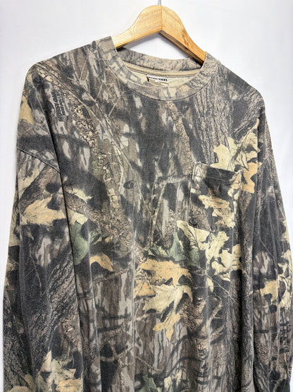 Vintage Jerzees Mossy Oak Camo Long Sleeve Pocket T-Shirt
