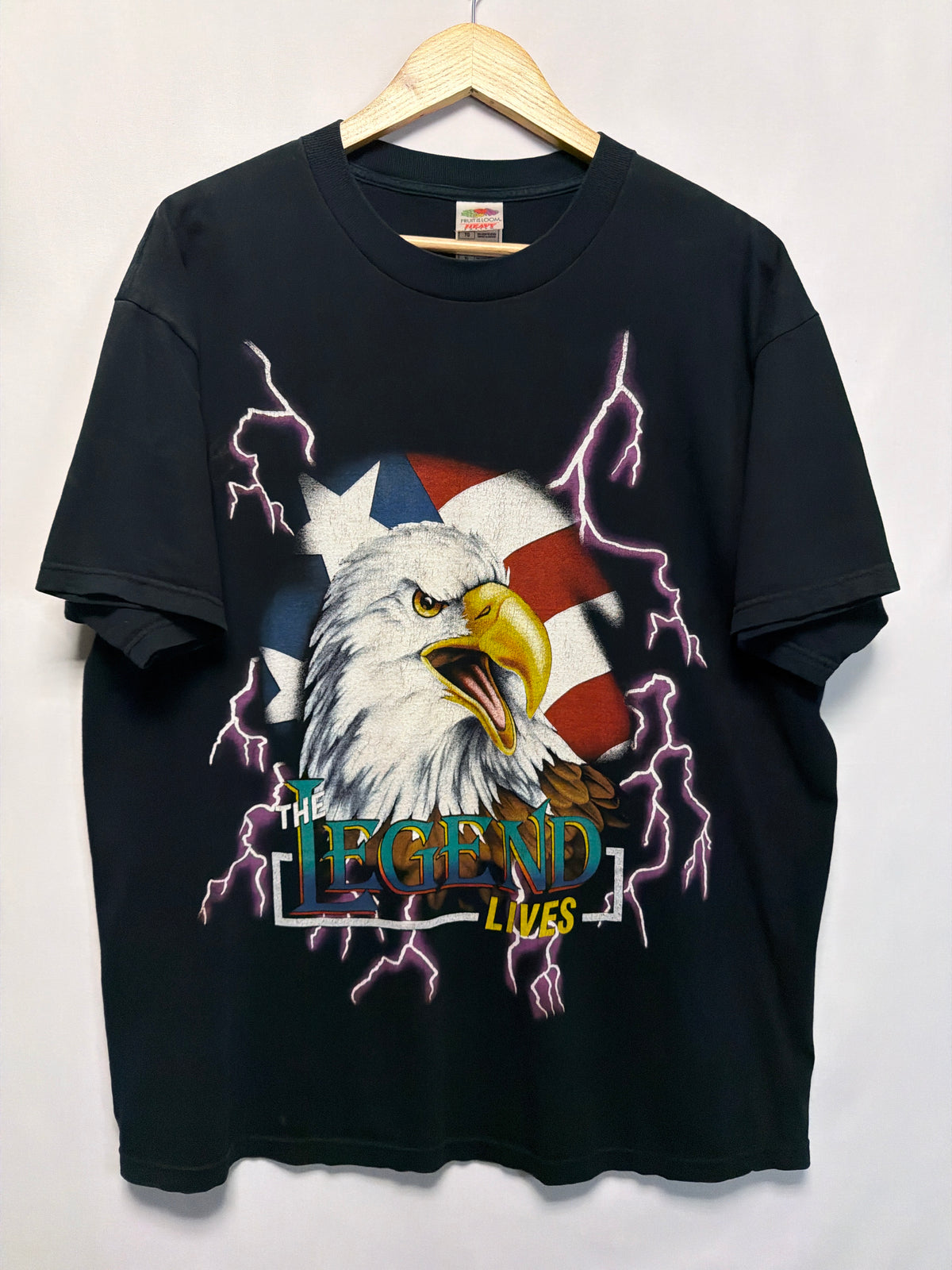 Vintage The Legend Lives On USA Thunder Lightning T-Shirt