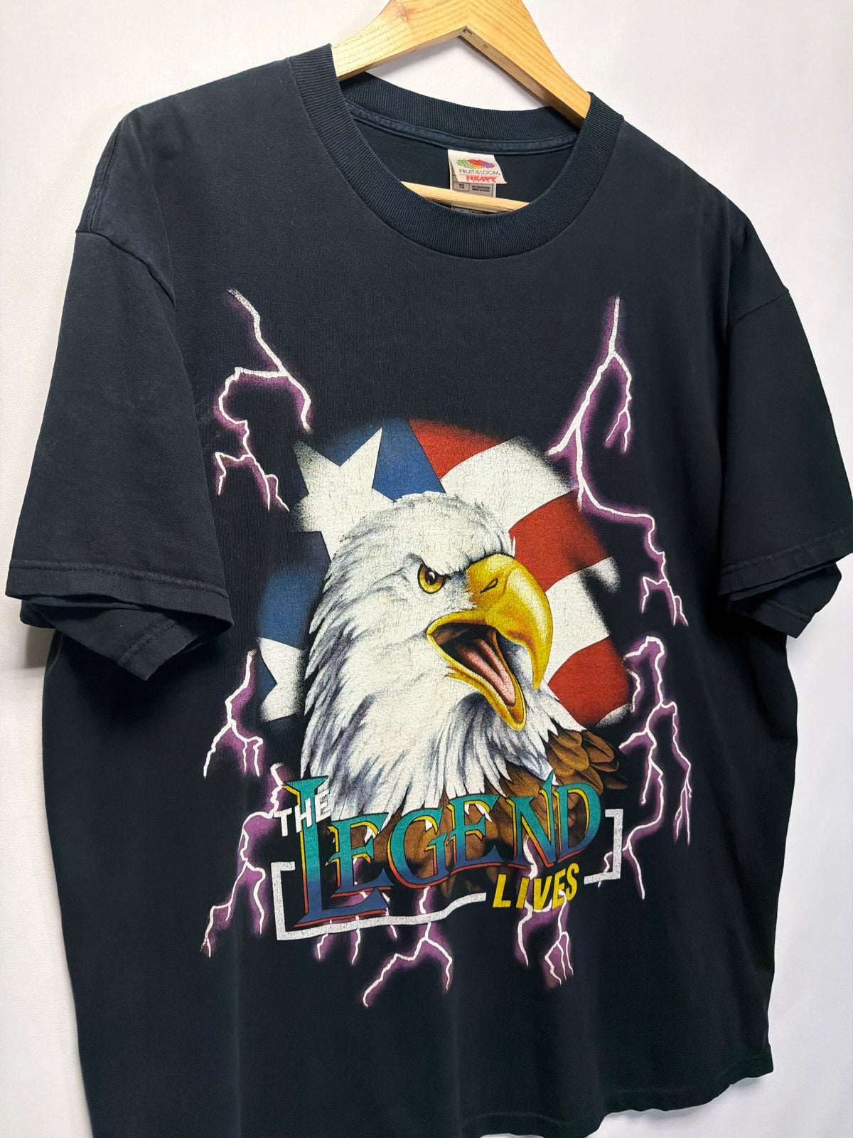 Vintage The Legend Lives On USA Thunder Lightning T-Shirt
