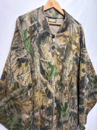 Vintage Saftbak Realtree Camo 1/4 Button Sweater