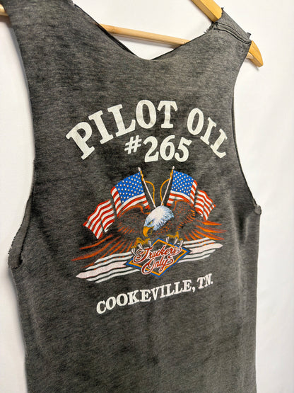 Vintage 3D Emblem Spirit Of America Truckers Only Cutoff T-Shirt
