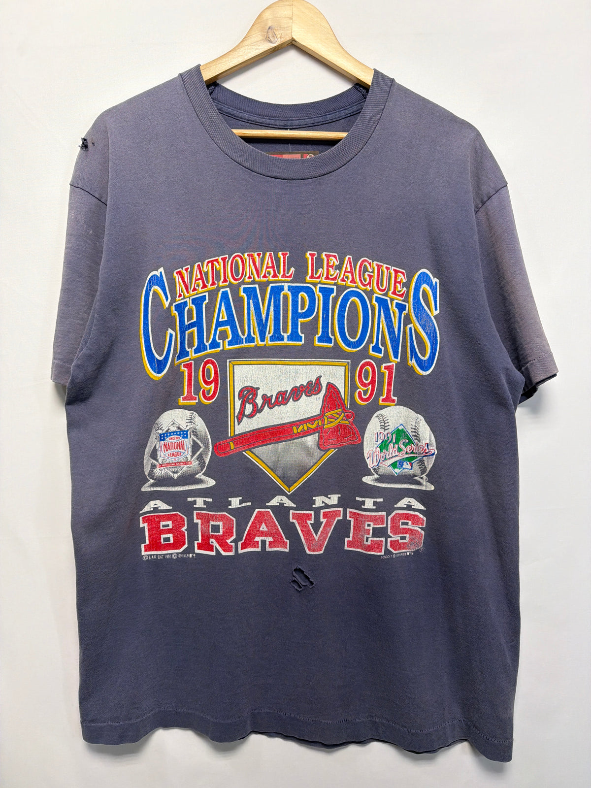 1991 Atlanta Braves NL Champions Faded T-Shirt