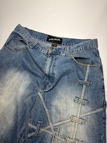 Vintage Y2K Mukawear Baggy Belt Loop Jeans