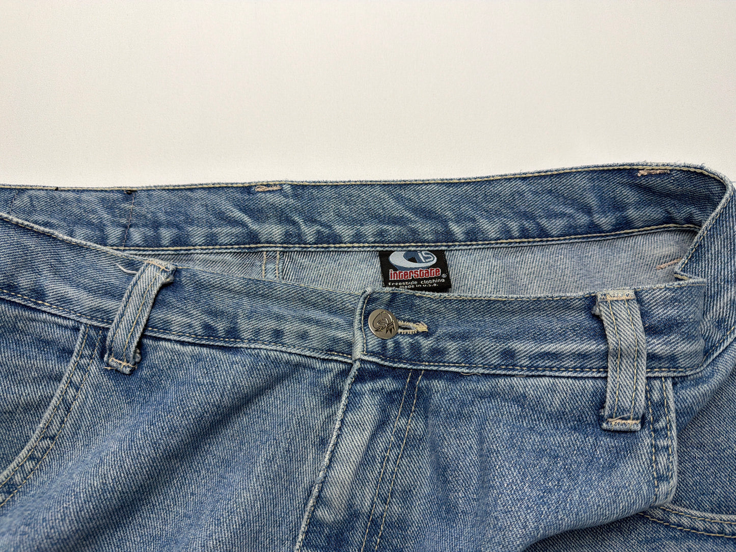 Vintage Interstate Baggy Denim Cargo Shorts