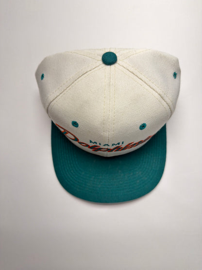 Vintage Deadstock Miami Dolphins Double Line Script Sports Specialties SnapBack