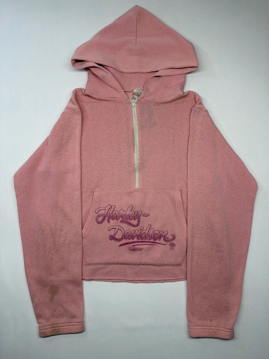 Vintage Women’s Harley Davidson Cropped Zip Hoodie