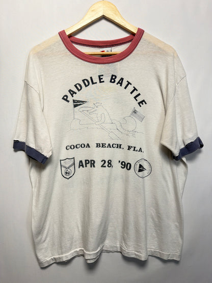 1990 Cocoa Beach Paddle Battle Ringer T-Shirt