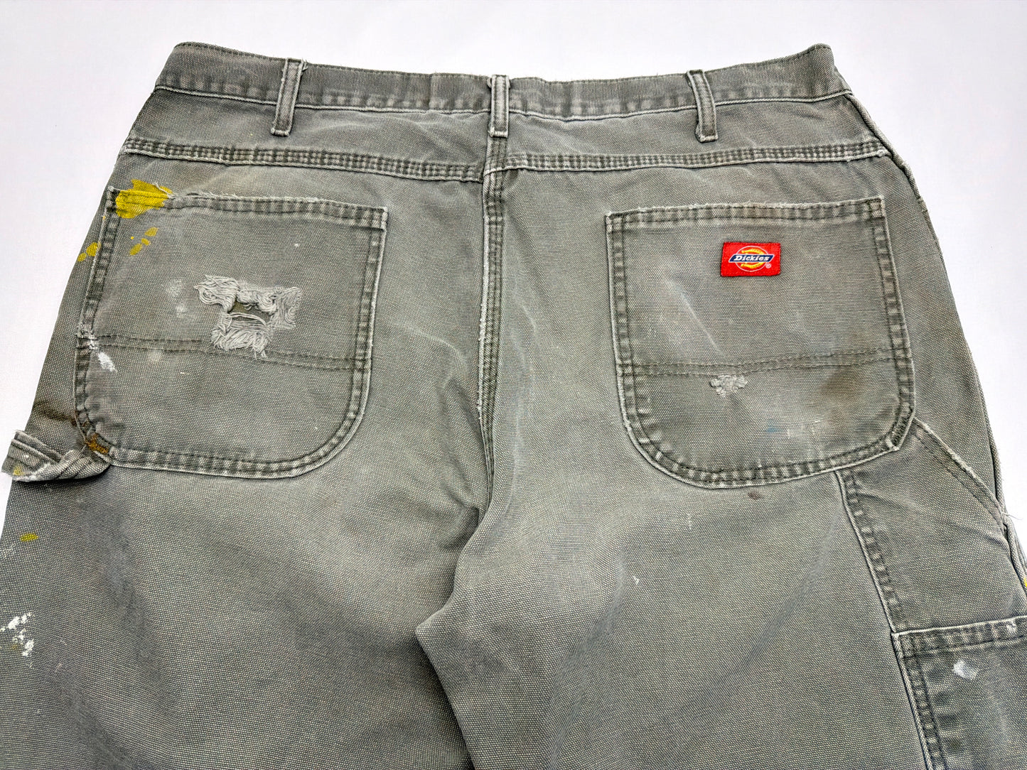 Vintage Distressed Thrashed Green Dickies Work Pants