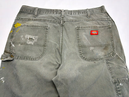 Vintage Distressed Thrashed Green Dickies Work Pants