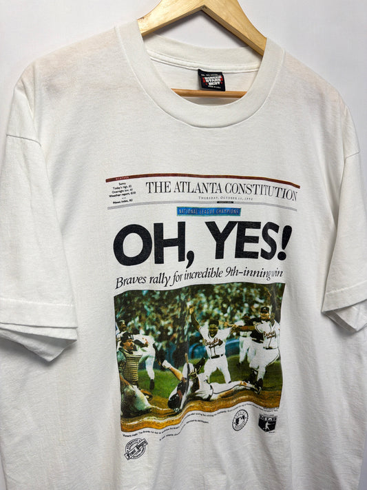 1992 Atlanta Braves Atlanta Constitution Newspaper T-Shirt