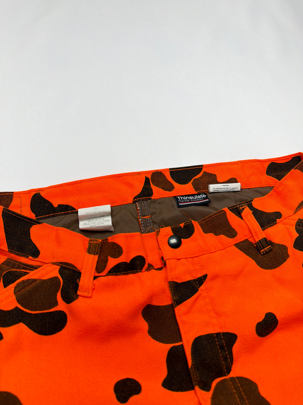Vintage Duxbak Thinsulate Orange Duck Camo Pants