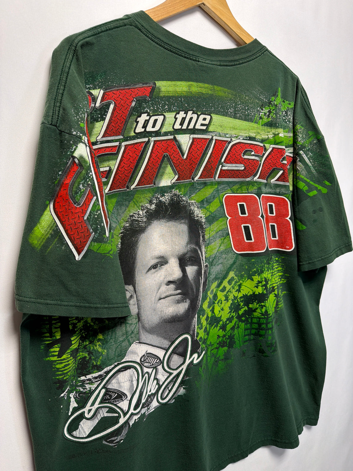 Vintage Y2K Dale Jr AOP Quick From The Start NASCAR T-Shirt