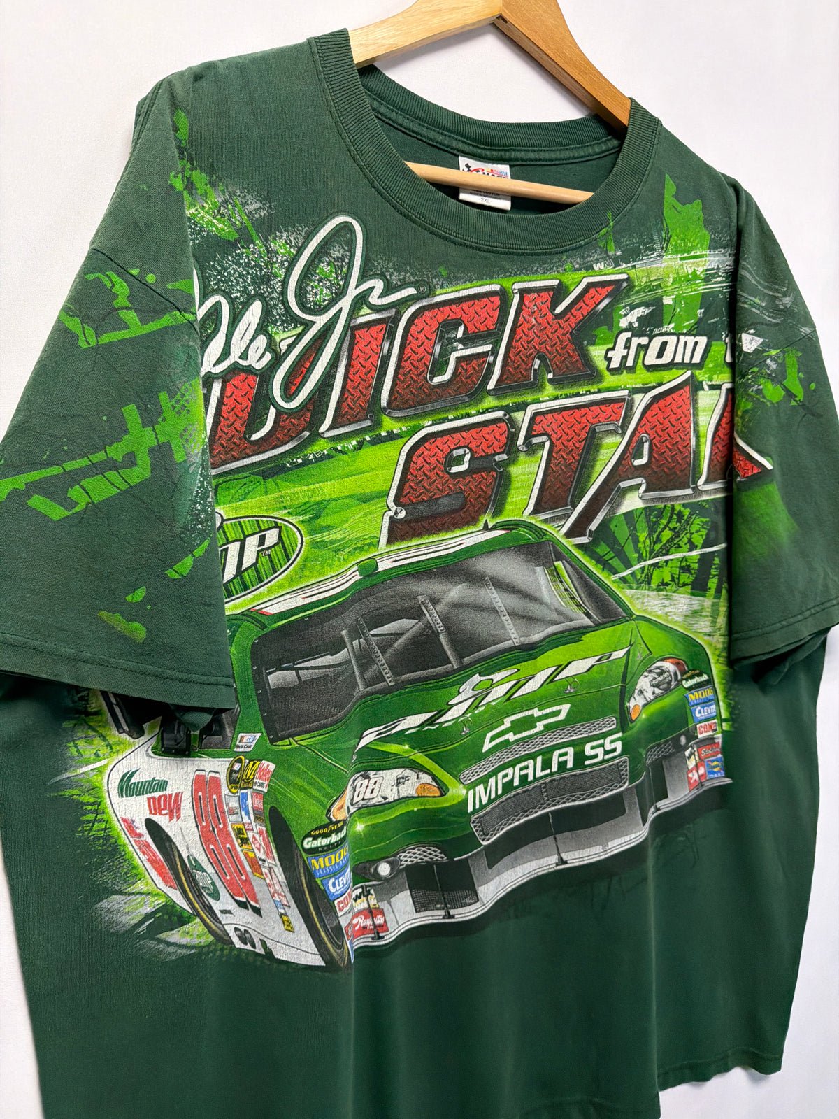 Vintage Y2K Dale Jr AOP Quick From The Start NASCAR T-Shirt