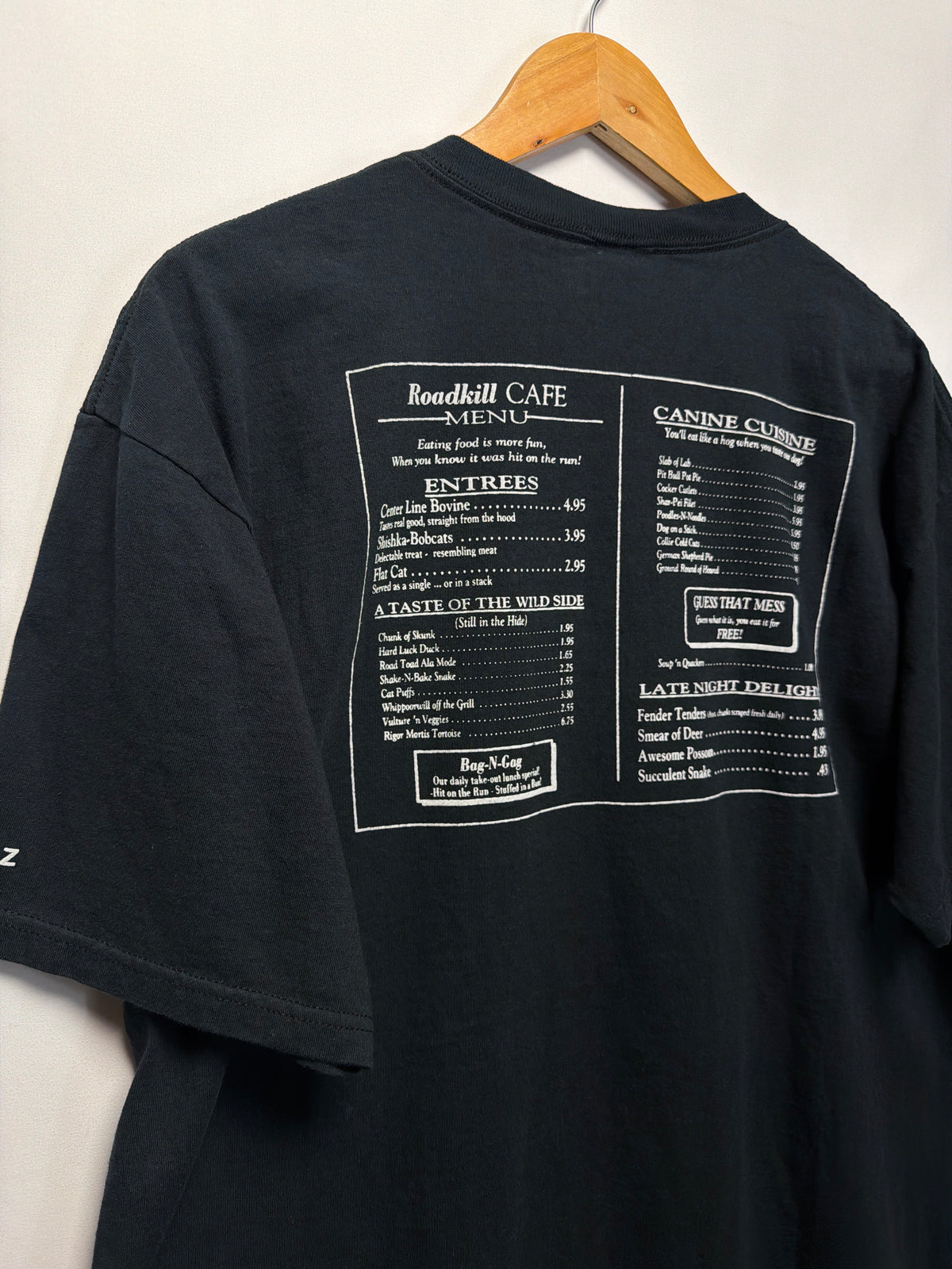 1993 Roadkill Cafe Bar & Grill Menu T-Shirt