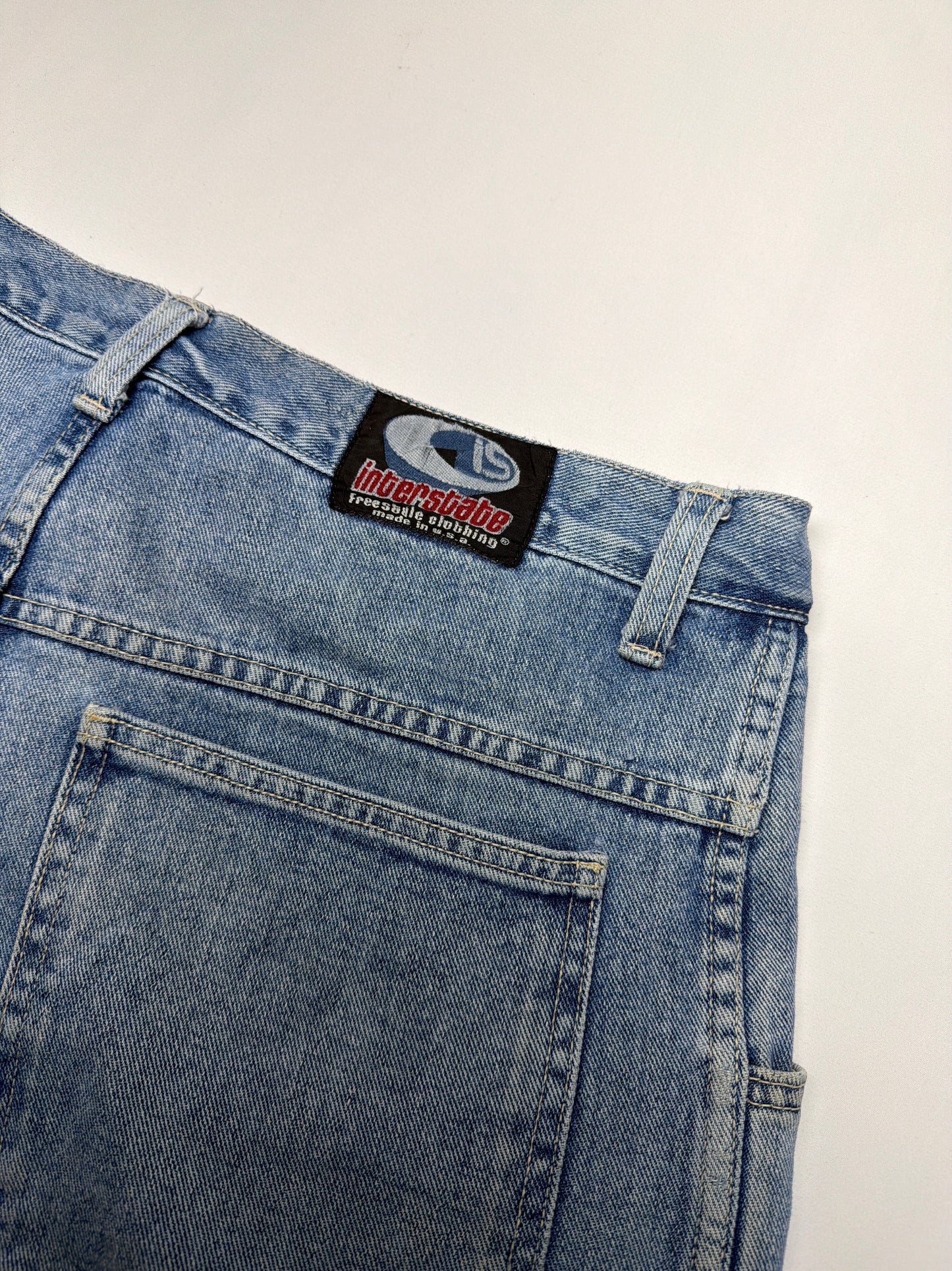 Vintage Interstate Baggy Denim Cargo Shorts