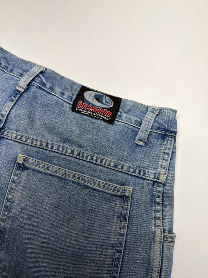 Vintage Interstate Baggy Denim Cargo Shorts