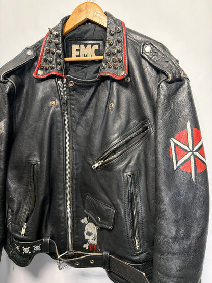 Vintage Custom Punk Studded FMC Leather Jacket