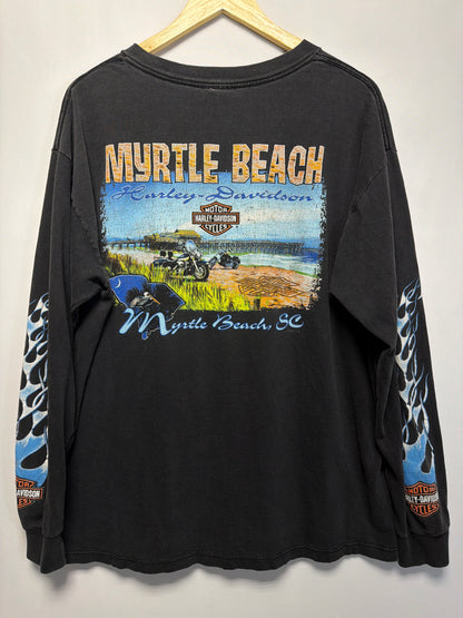 2002 Harley Davidson Myrtle Beach Long Sleeve Flames T-Shirt