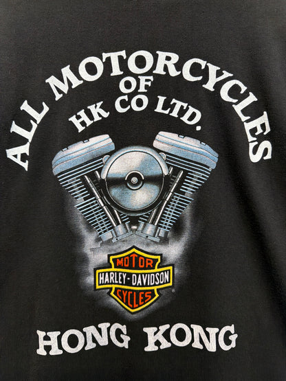 1989 3D Emblem Harley Davidson Hong Kong T-Shirt