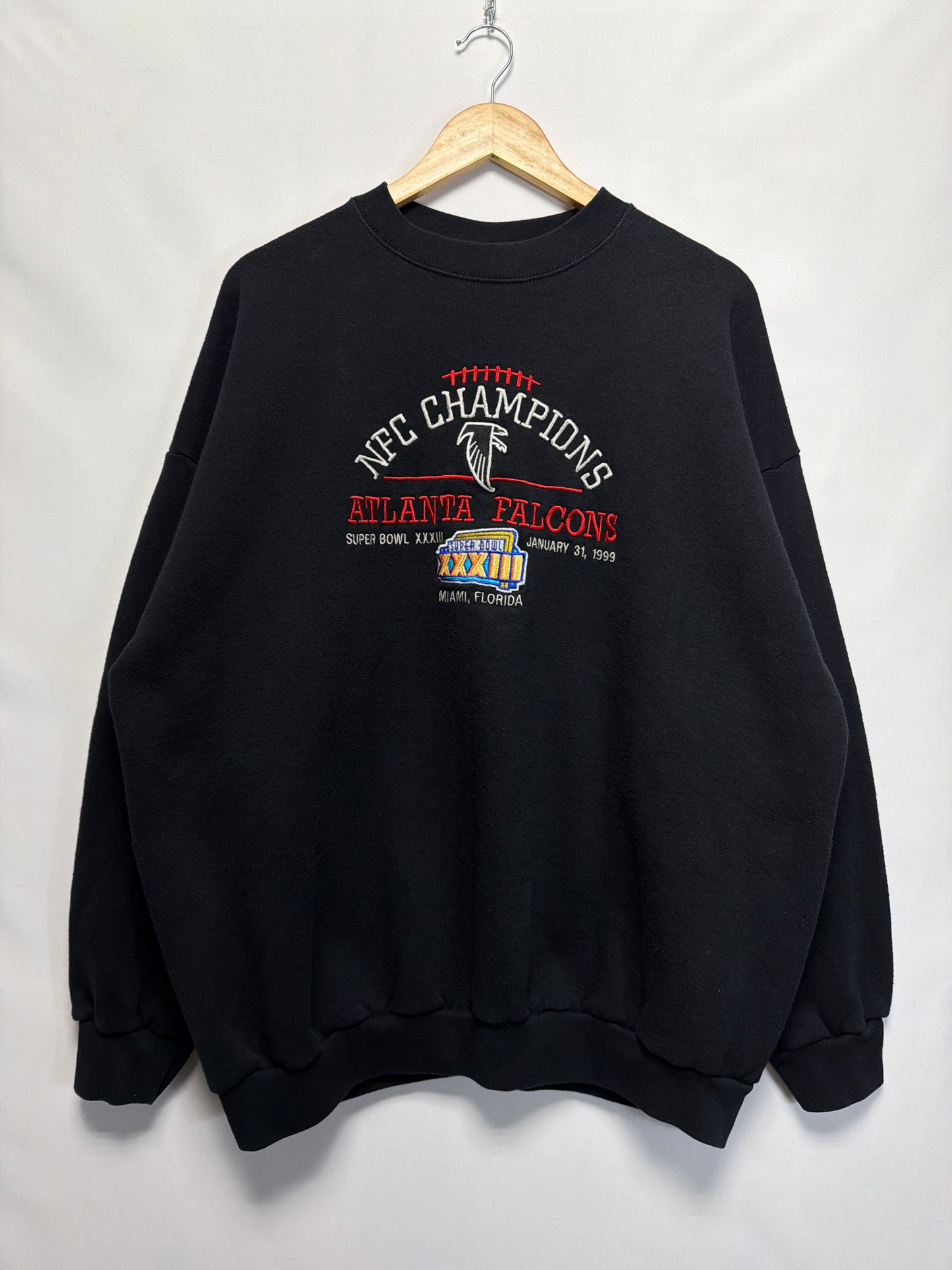 1999 Logo 7 Atlanta Falcons Super Bowl Sweatshirt