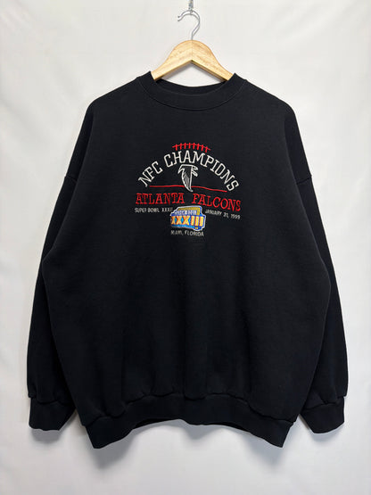 1999 Logo 7 Atlanta Falcons Super Bowl Sweatshirt
