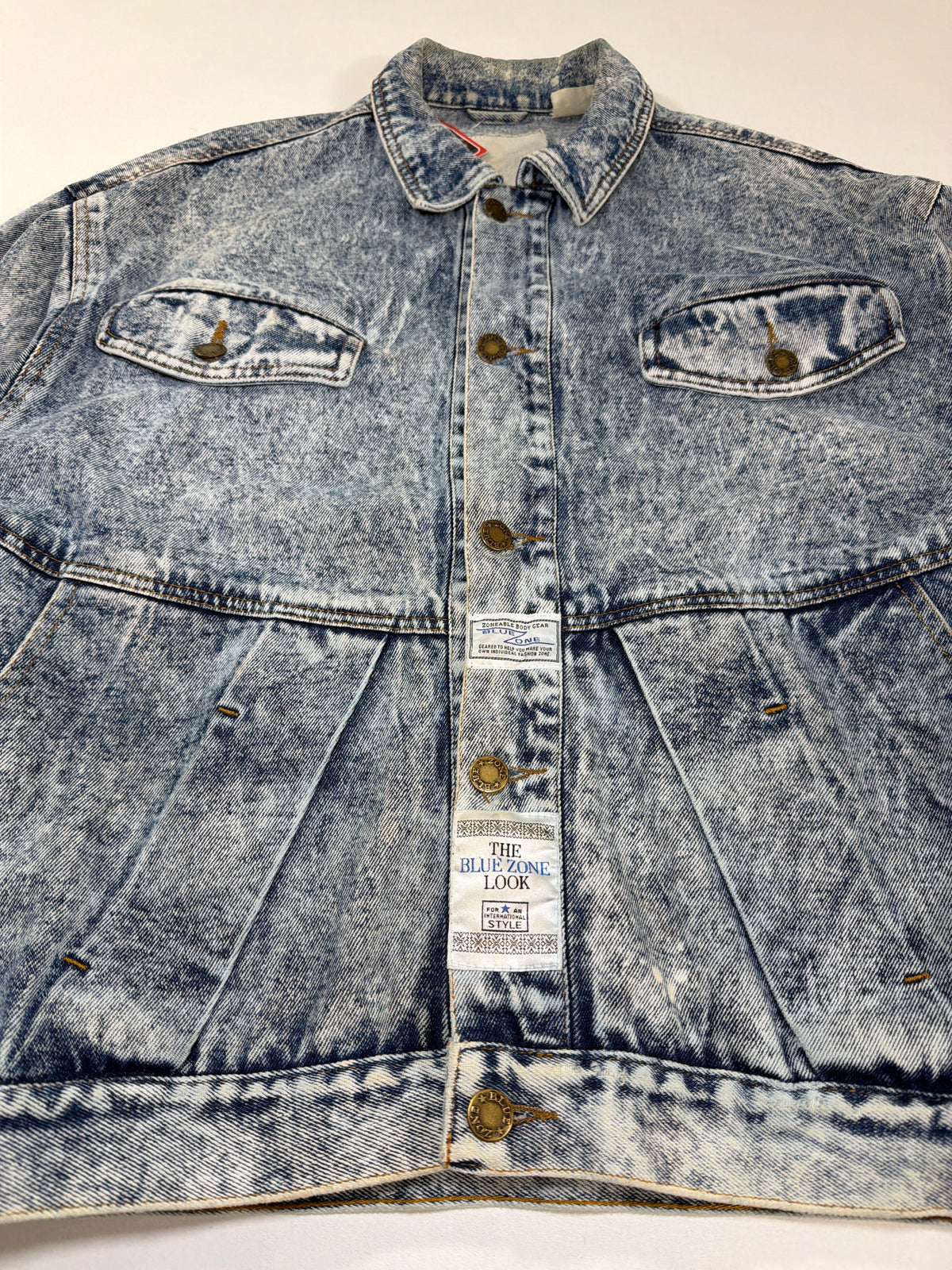 Vintage Acid Wash Blue Zone Denim Jacket