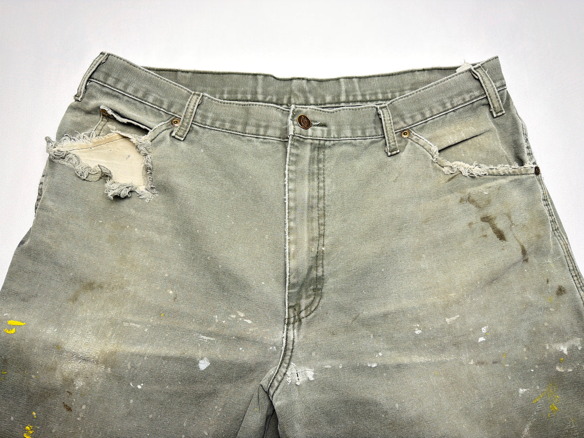 Vintage Distressed Thrashed Green Dickies Work Pants