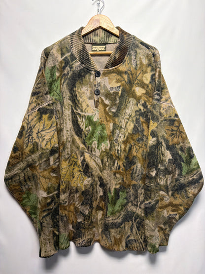 Vintage Saftbak Realtree Camo 1/4 Button Sweater